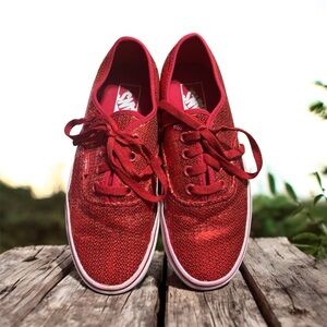Red Sequin Women's Sneakers. Vans. Size 6.5